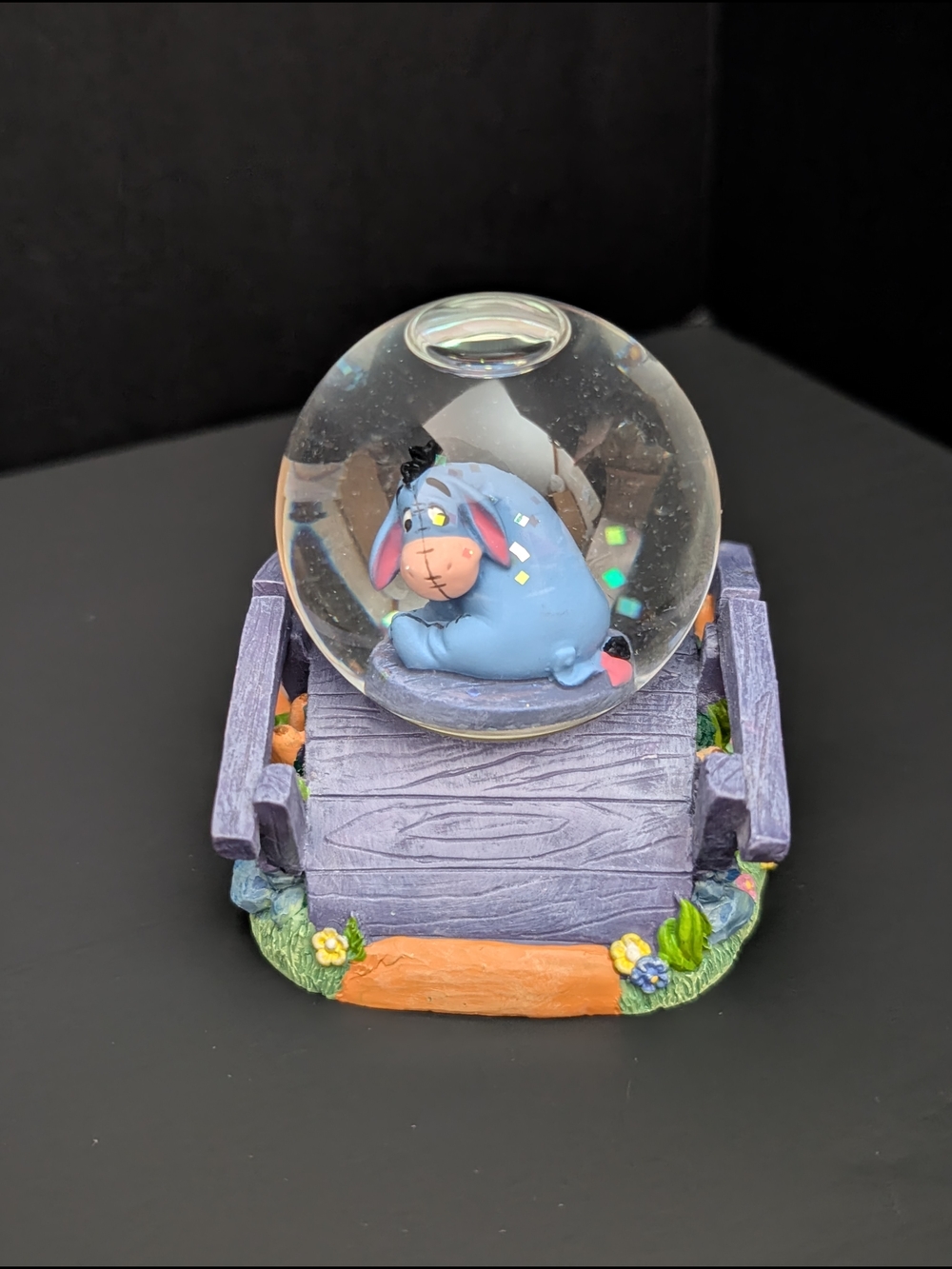 Vintage Disney Eeyore On Bridge Mini Snow Globe 5-2026